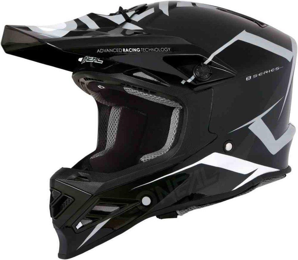 Шлем кросс ONEAL 8SERIES BLIZZARD grey/white