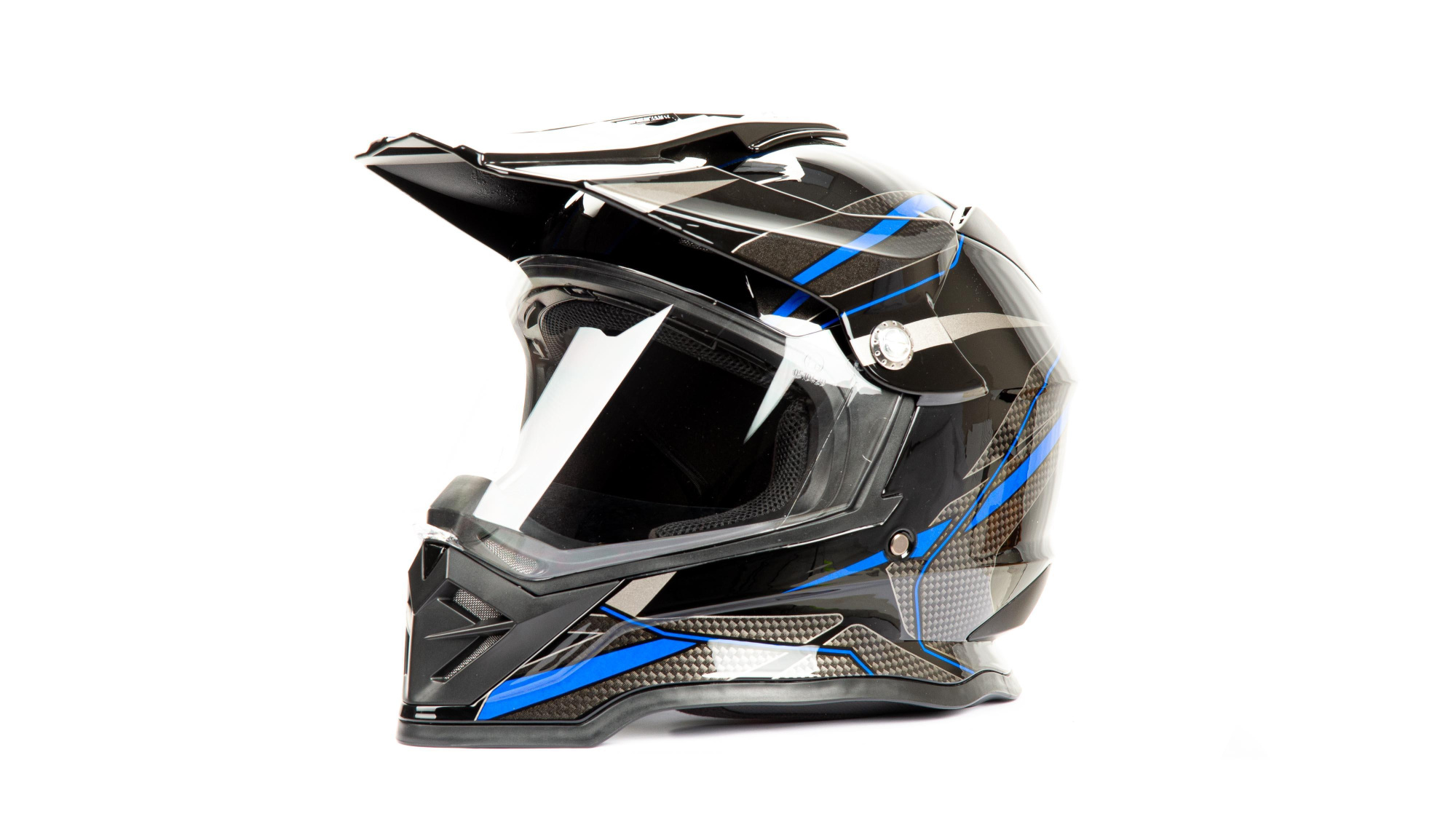 Шлем кроссовый HIZER B6197-1 black/blue